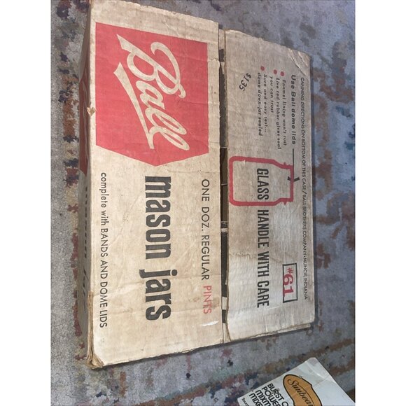 1964 Vintage ORIGINAL BALL Pint Jars incl. Original One Dozen With Box ! Rare - Picture 8 of 8